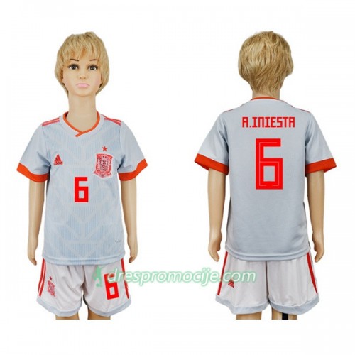 Španjolska Dres A_Iniesta 6 Dječji Gostujući Svjetsko prvenstvo 2018 Španjolska Dres A_Iniesta 6 Dječji Gostujući Svjetsko prvenstvo 2018